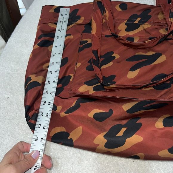 Madewell The (Re)sourced Tote Bag in Painted Leopard Brown Black Nylon Large - Picture 12 of 13